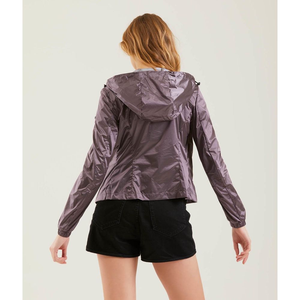 Sleek Ultra-Light Metallic Nylon Jacket