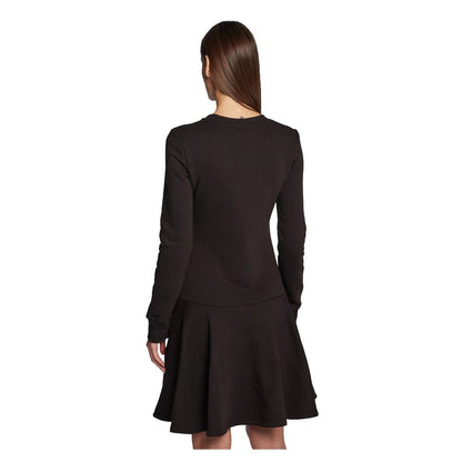 Chic Embossed Logo Cotton Blend Dress