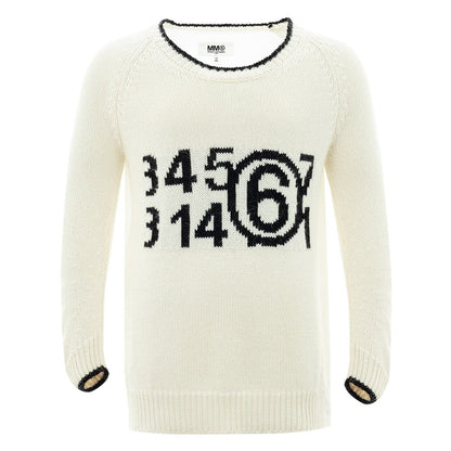 Elegant White Cotton Sweater for Men