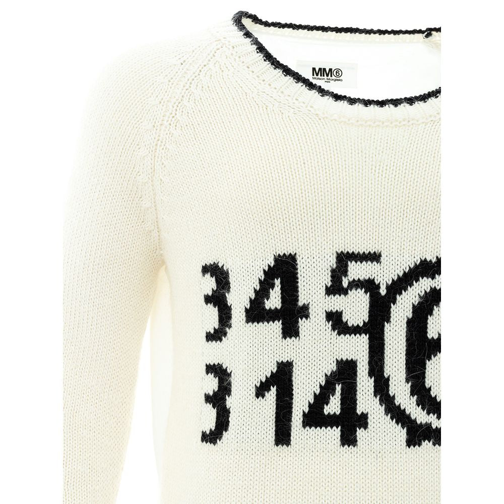 Elegant White Cotton Sweater for Men