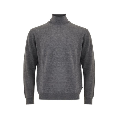 Elegant Gray Wool Sweater for Men