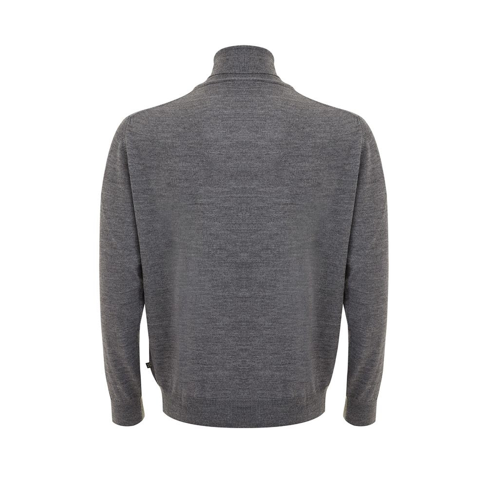 Elegant Gray Wool Sweater for Men