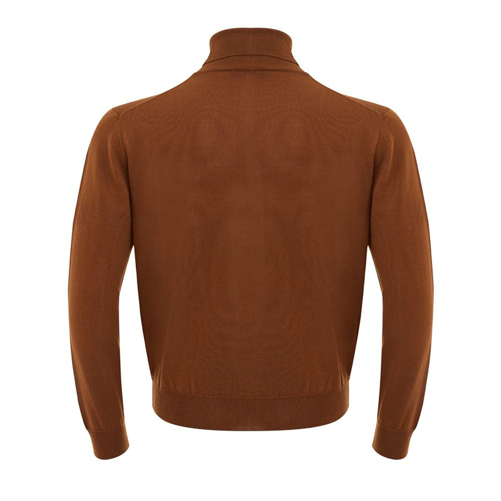 Elegant Brown Wool Sweater for Men