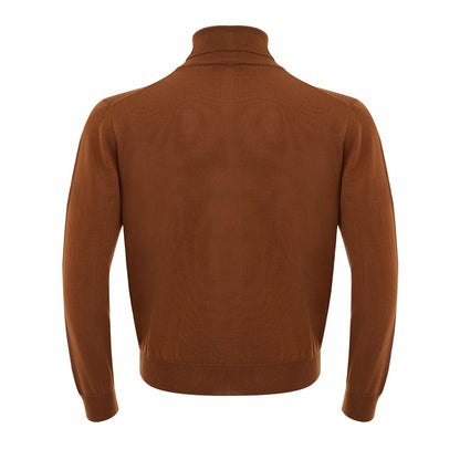 Elegant Brown Wool Sweater for Men