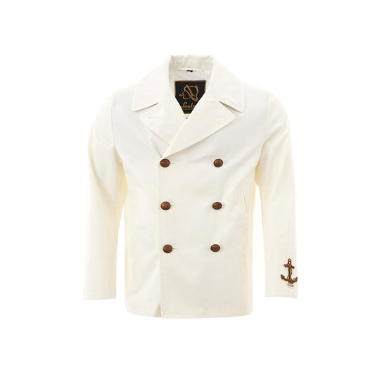 Elegant White Cotton Jacket for Men