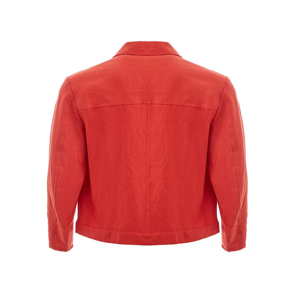 Elegant Orange Polyester Jacket