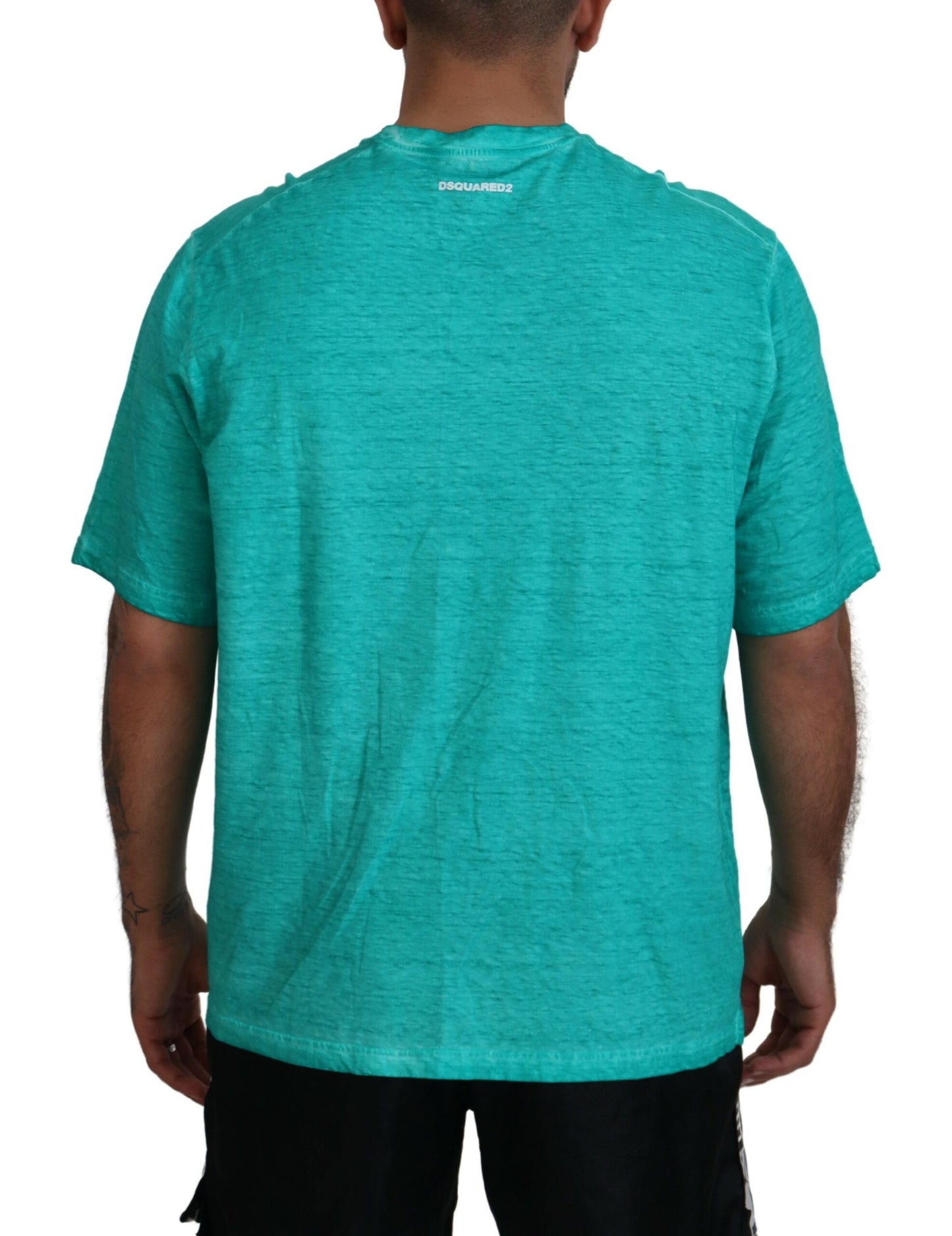 Light Green Cotton Linen Short Sleeves T-shirt