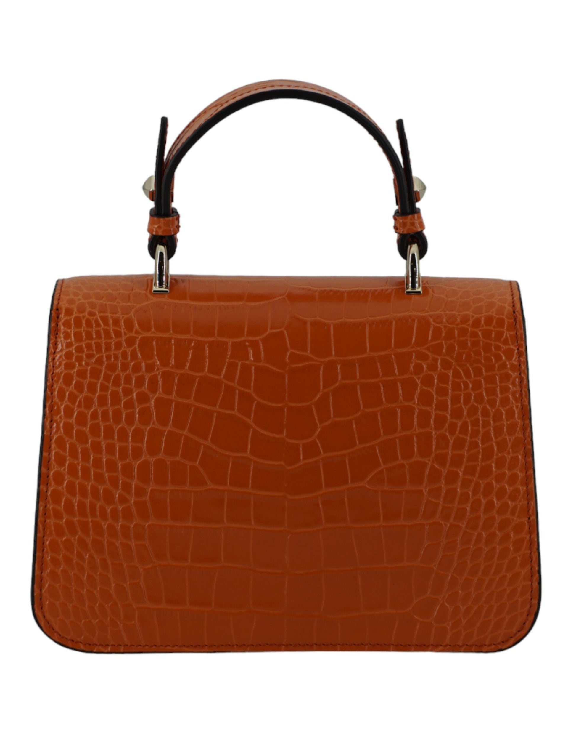 Orange Leather Top Handle and Shoulder Bag