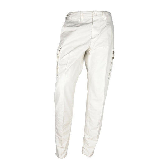 White Cotton Men Trouser