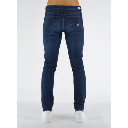 Elegant Dark Blue Cotton Stretch Jeans