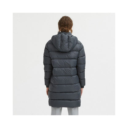 Luxurious Padded Hooded Jacket in Dark Grey