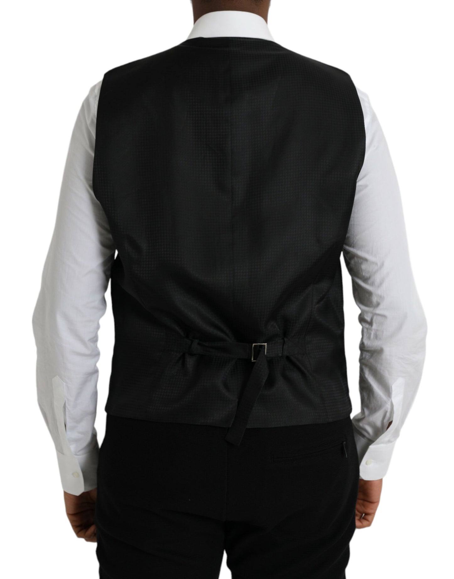 Black Wool Waistcoat Dress Formal Vest