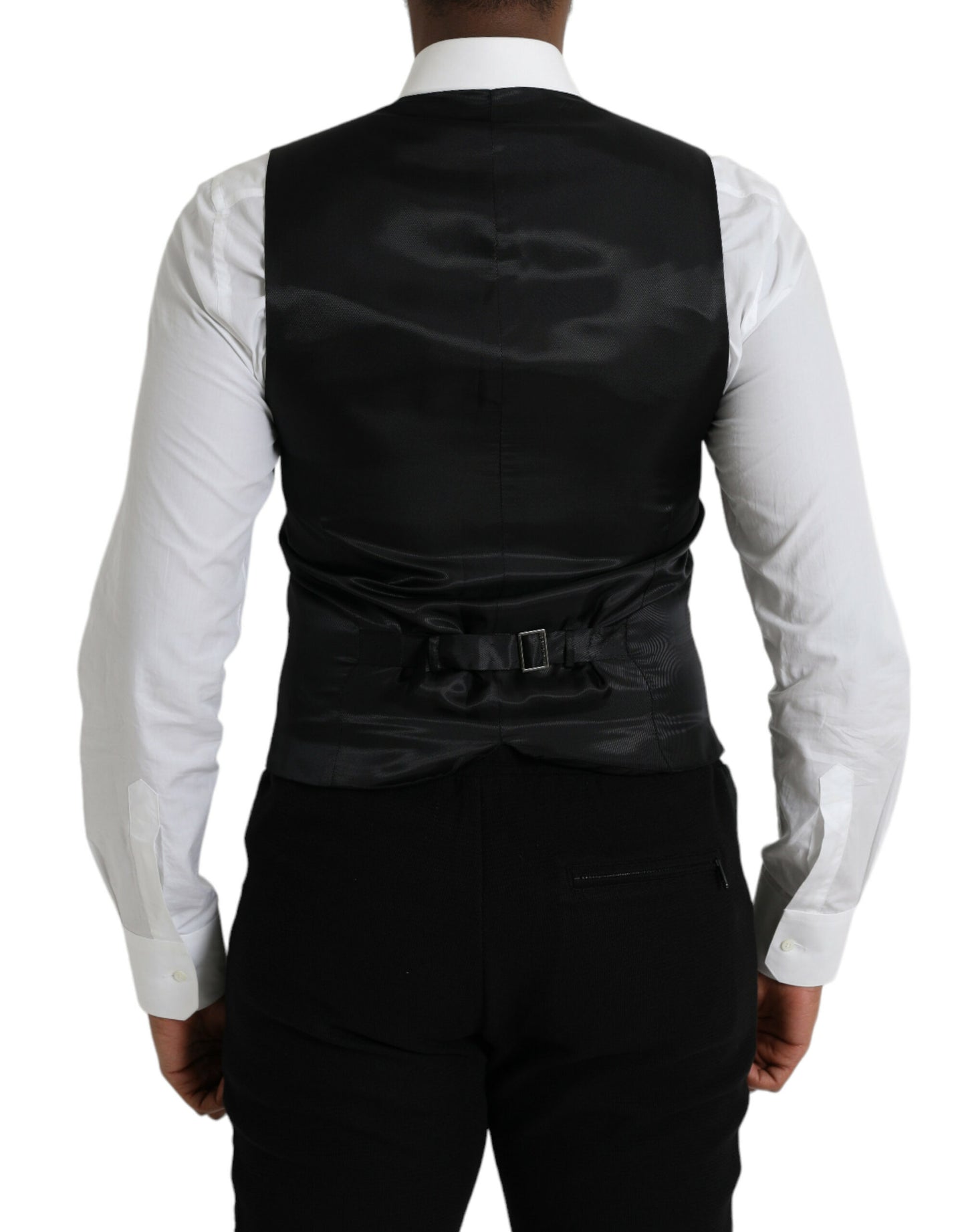 Black Wool Waistcoat Dress Formal Vest