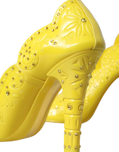 Yellow Crystal CINDERELLA Heels Pumps Shoes