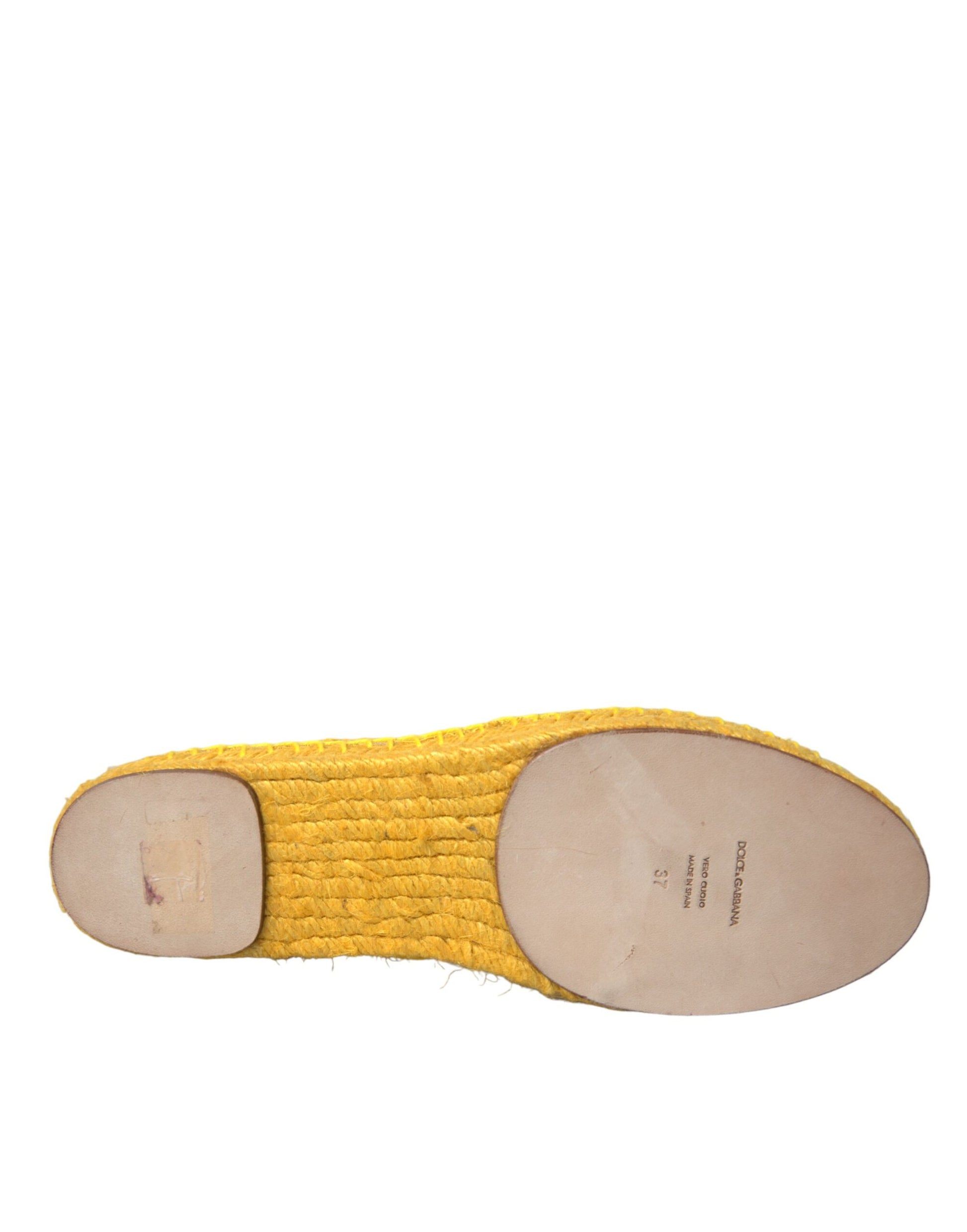 Yellow Taormina Lace Espadrille Loafers Flats Shoes