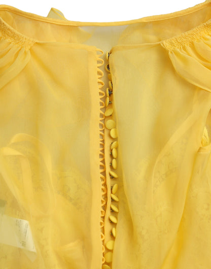 Yellow Silk Sheath Belted Long Maxi Dress