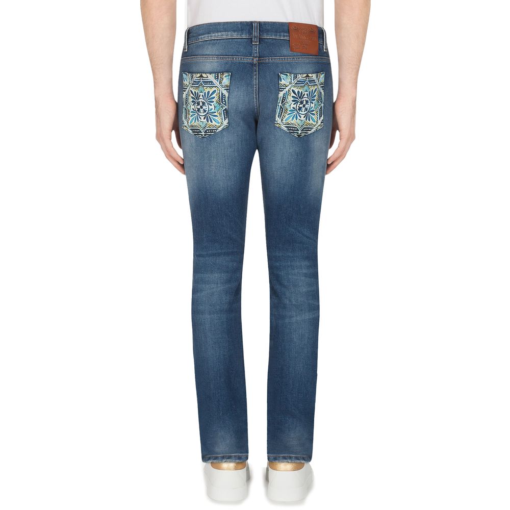 Blue Cotton Jeans & Pant