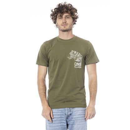 Green Cotton Men T-Shirt