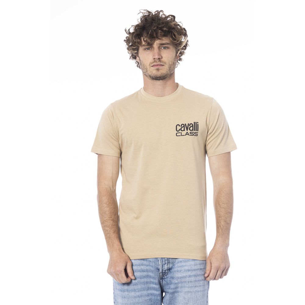 Beige Cotton Men T-Shirt