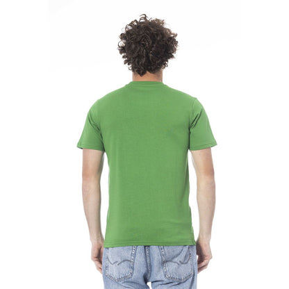 Green Cotton Men T-Shirt