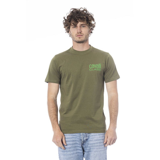 Green Cotton Men T-Shirt