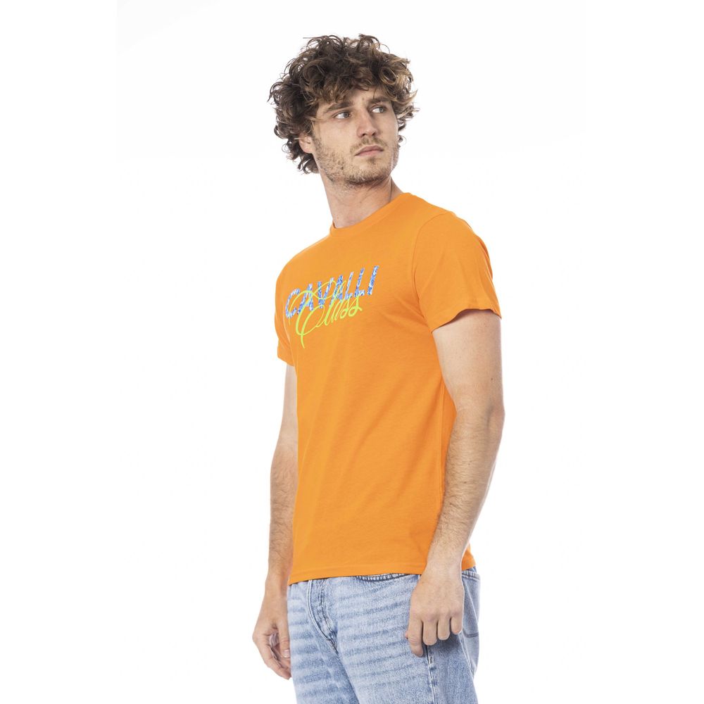 Orange Cotton Men T-Shirt