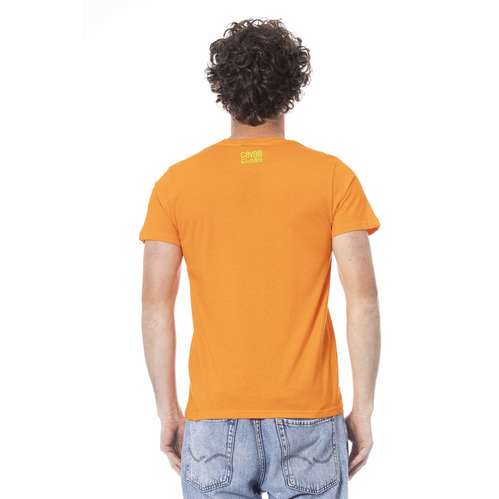 Orange Cotton Men T-Shirt