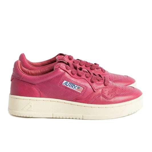 Fuchsia Leather Di Capra Sneaker