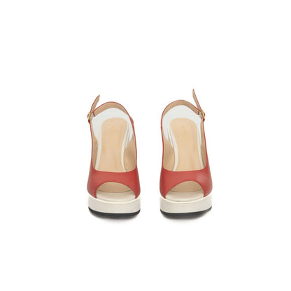 Red Leather Women Sandal