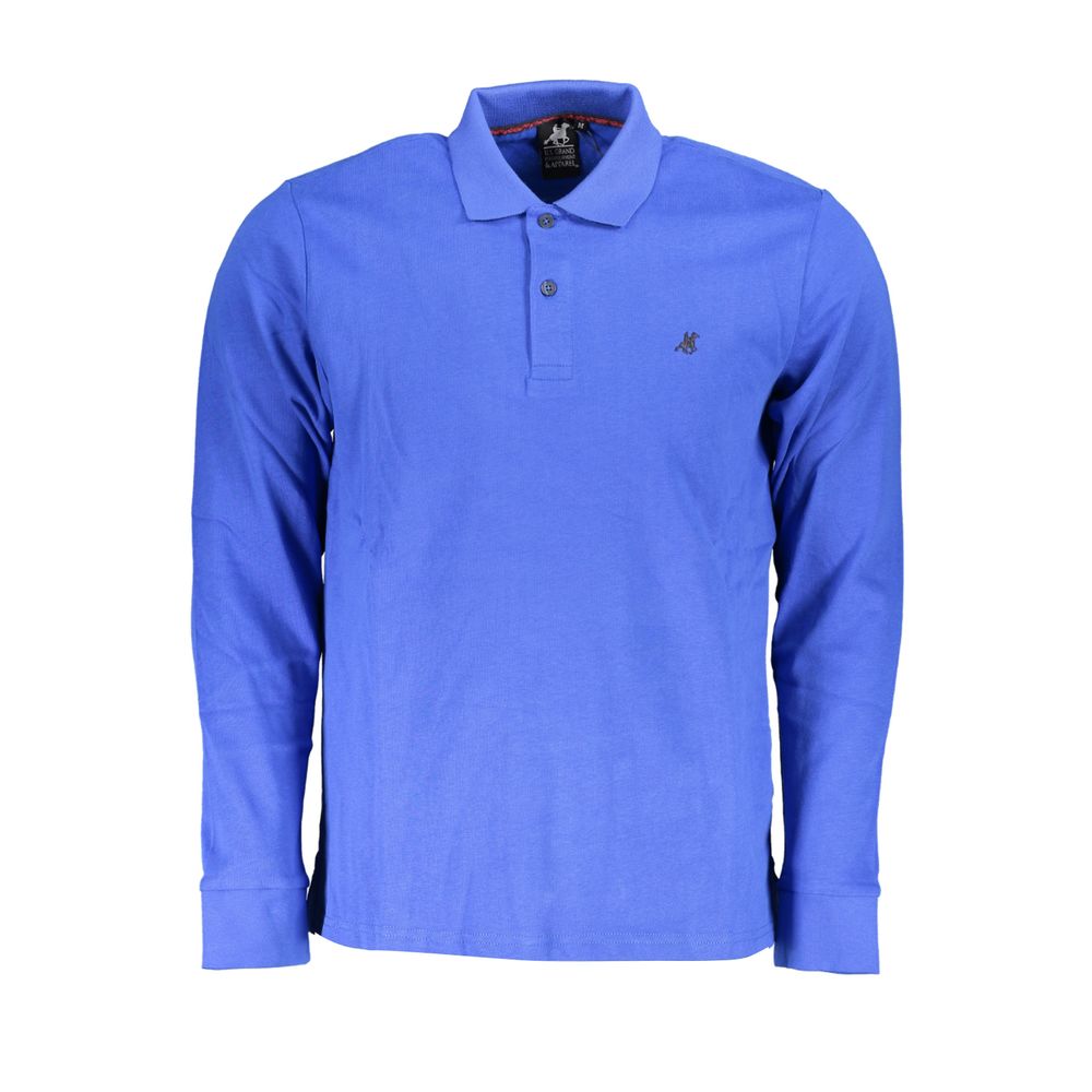 Blue Cotton Polo Shirt