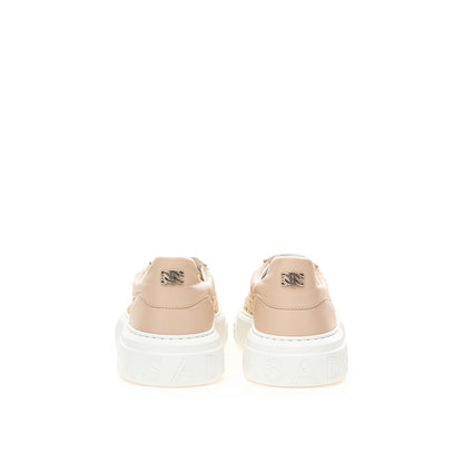 Casadei Chic Beige Leather Sneakers