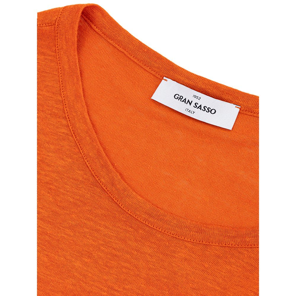 Elegant Linen T-Shirt in Vibrant Orange