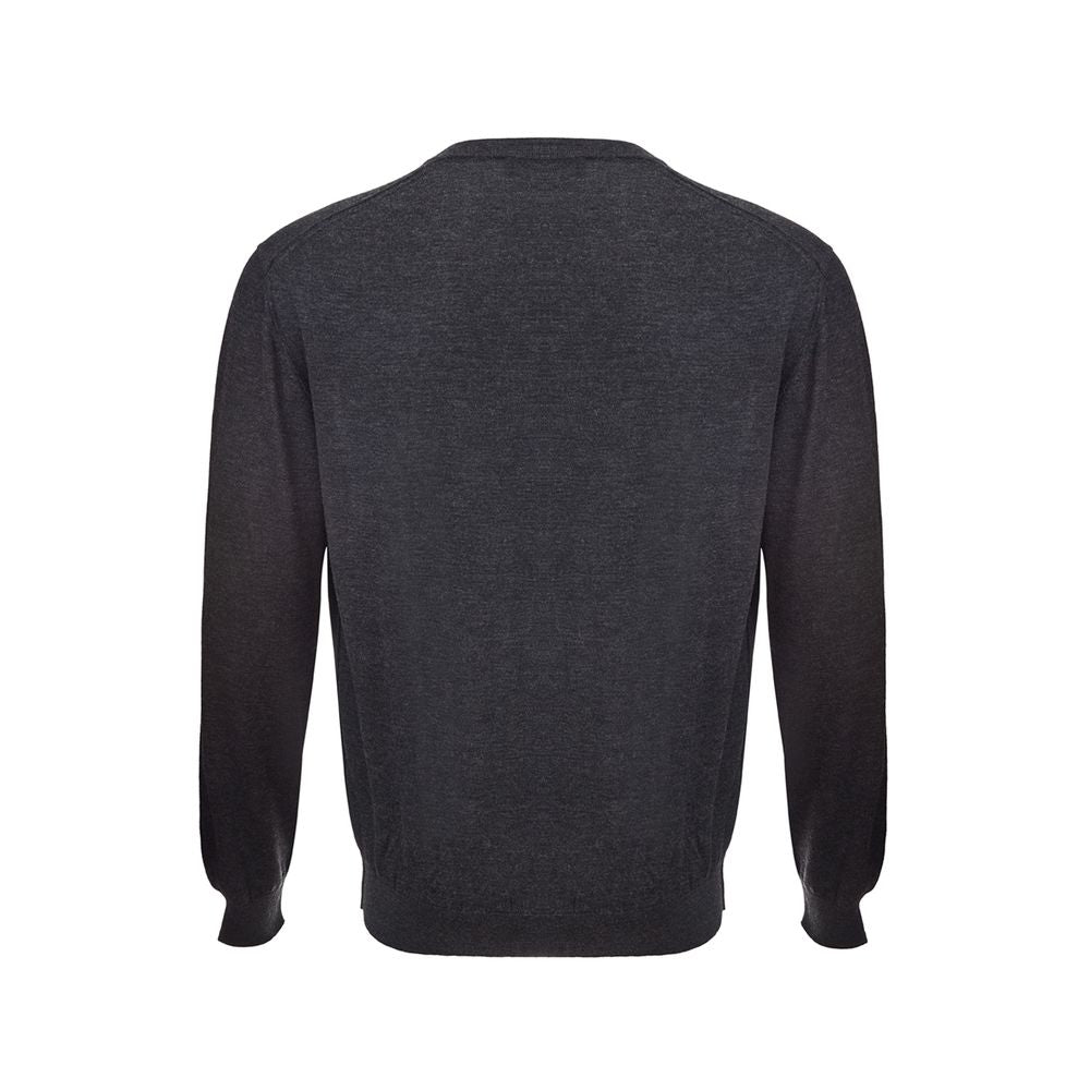 Elegant Gray Cashmere Sweater for Men