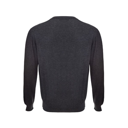 Elegant Gray Cashmere Sweater for Men