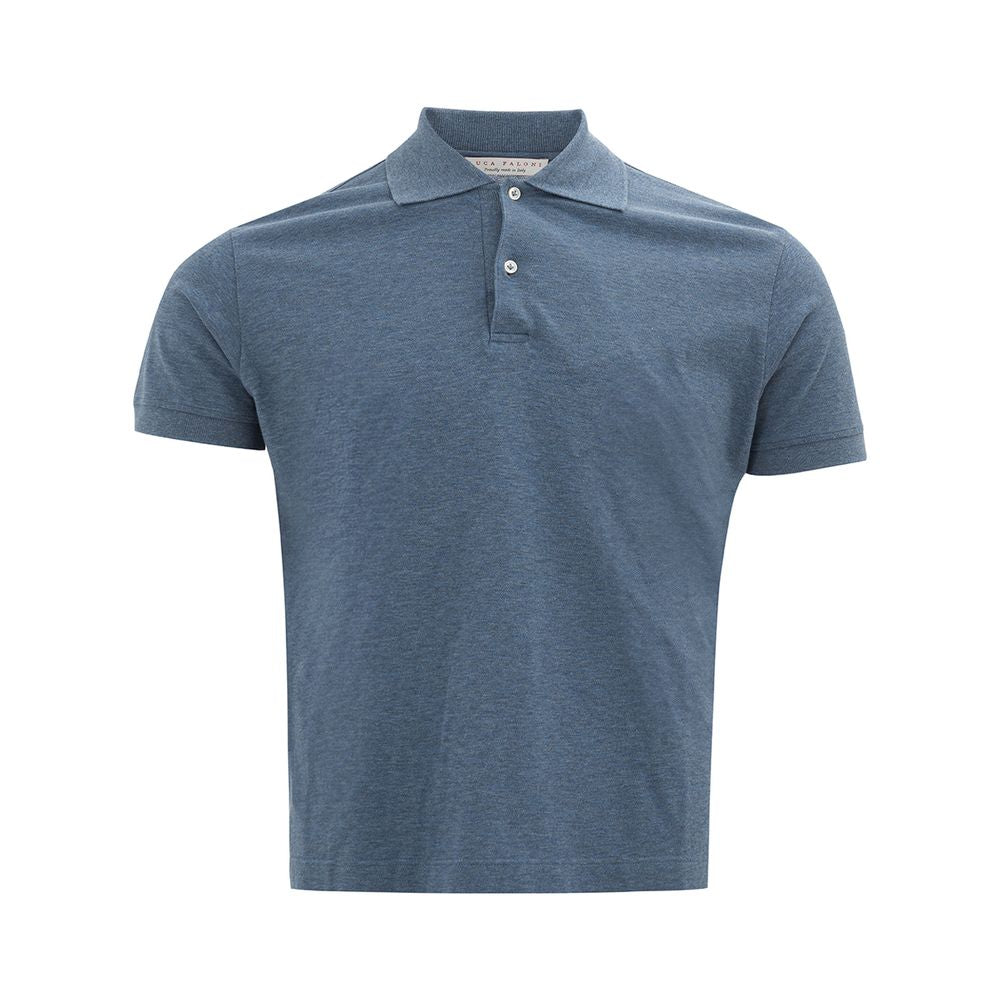 Elegant Cotton Polo Shirt in Rich Blue