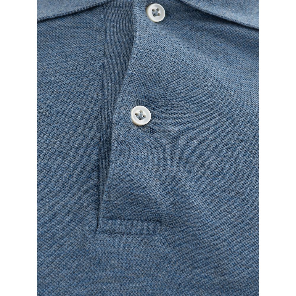 Elegant Cotton Polo Shirt in Rich Blue