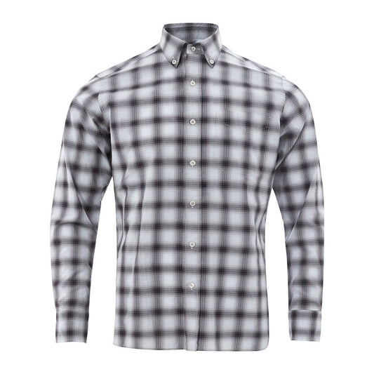 Elegant Gray Cotton Mens Shirt