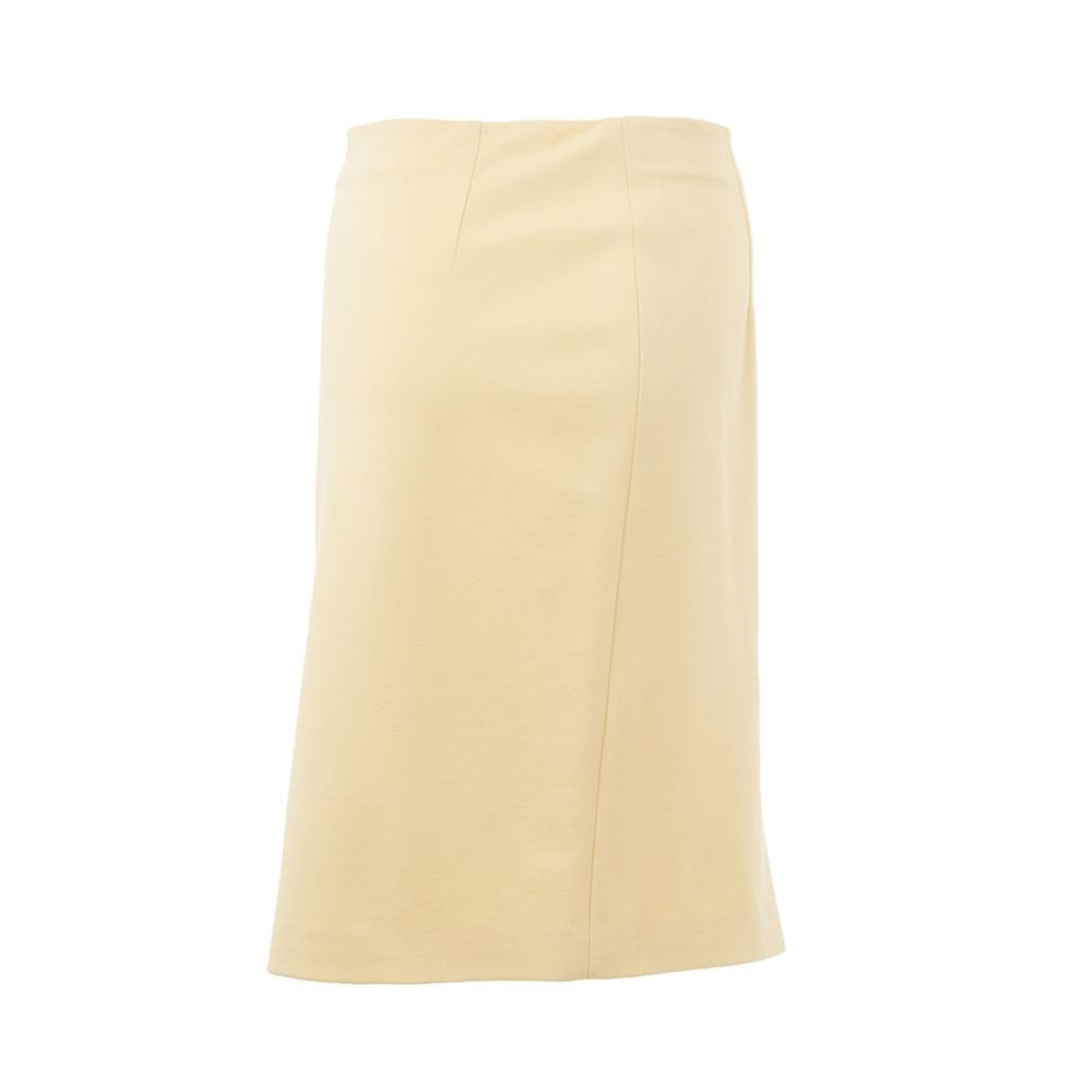 Elegant Yellow Viscose Skirt for Women