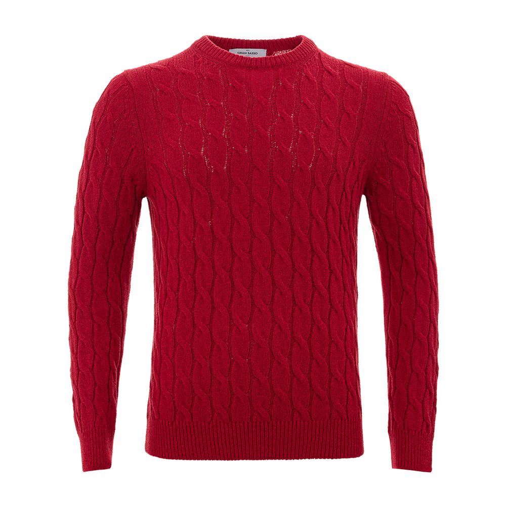 Elegant Crimson Cotton Classic Sweater