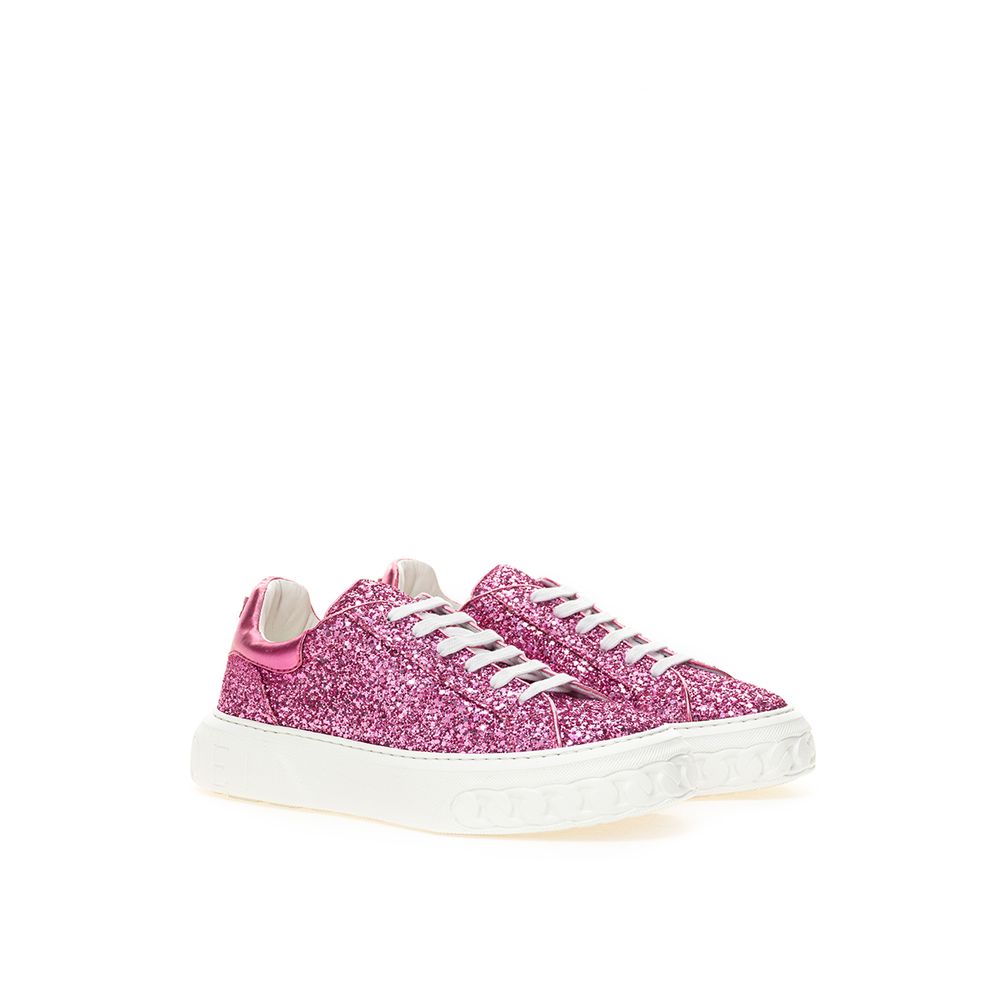 Fuchsia Elegance Leather Sneakers