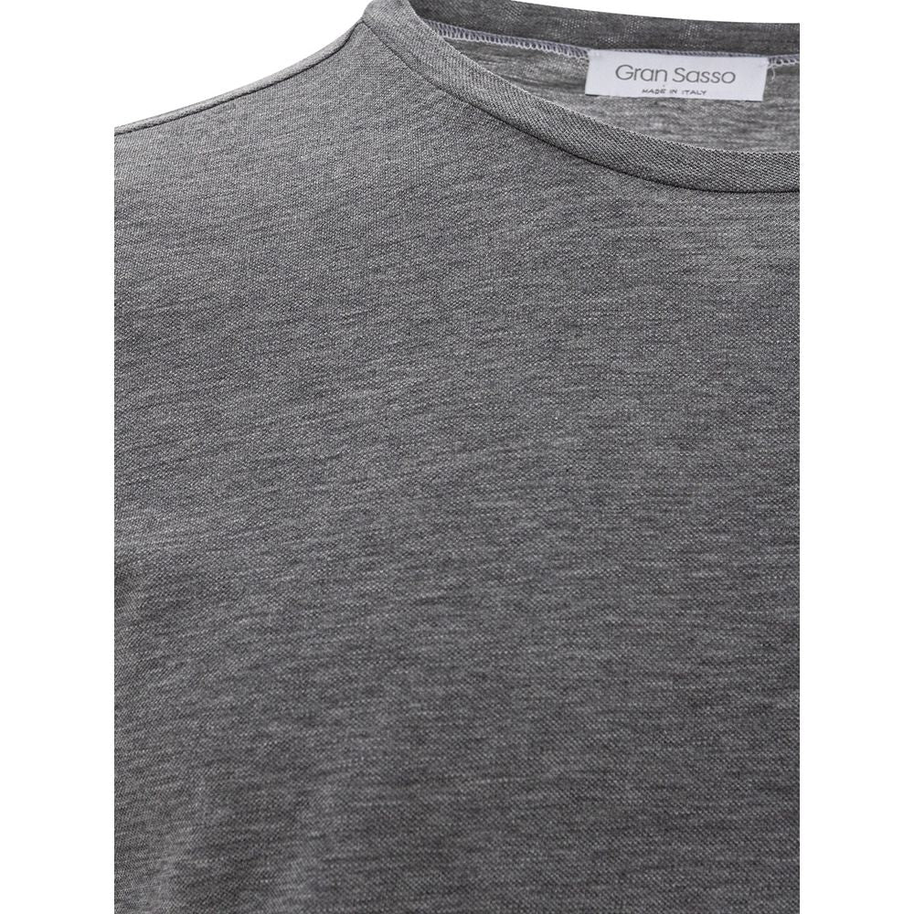 Elegant Gray Cotton T-Shirt for Men