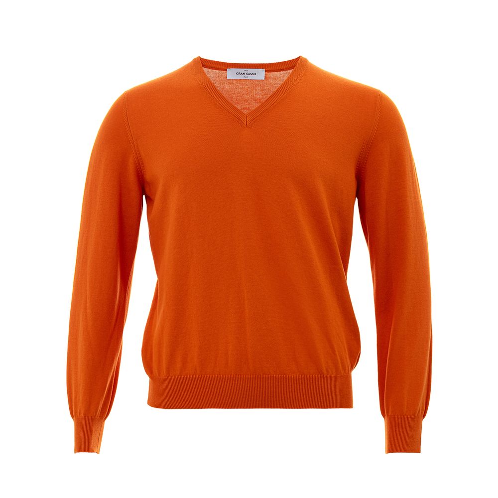 Elegant Cotton Orange Sweater for Men