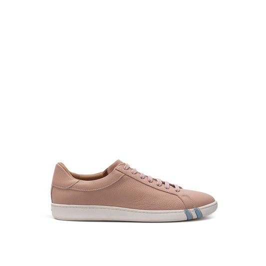 Elegant Pink Leather Sneakers