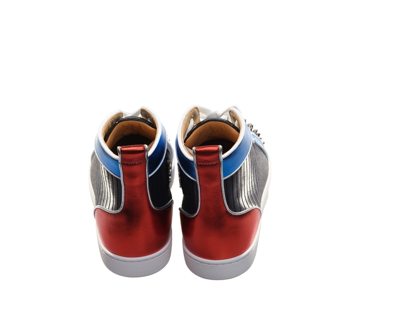 Louis Spikes Orlato Flat Multi Coloured Leather High Top Sneakers