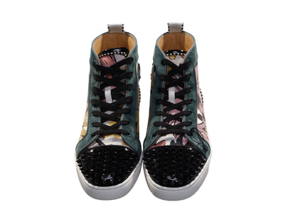 Louis Spikes Orlato Flat Printed Fabric Patterned High Top Sneakers