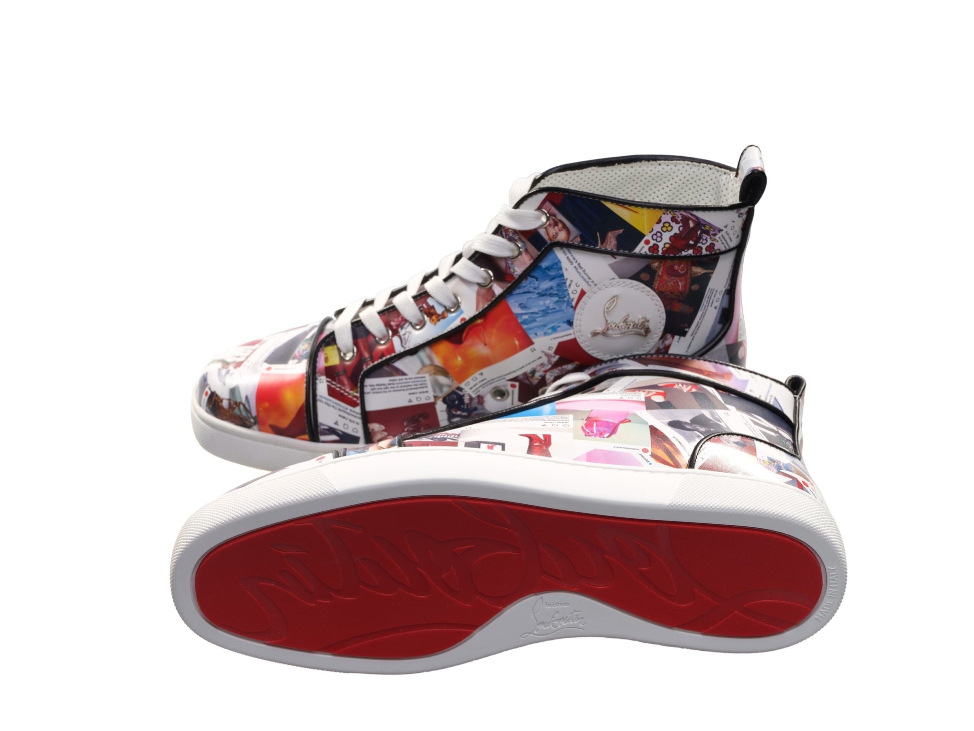 Louis Orlato Flat Leather Printed High Top Sneakers