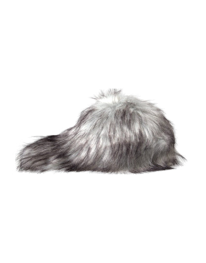 Black White Faux Fur Baseball Hat Men