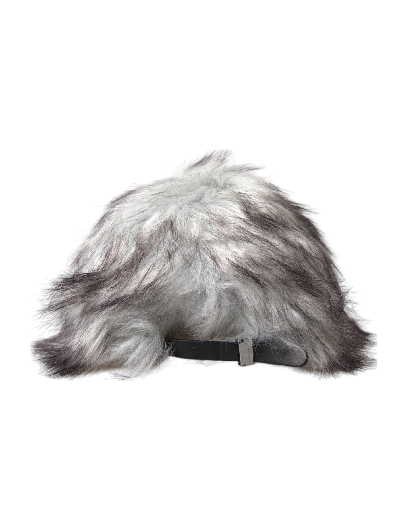 Black White Faux Fur Baseball Hat Men