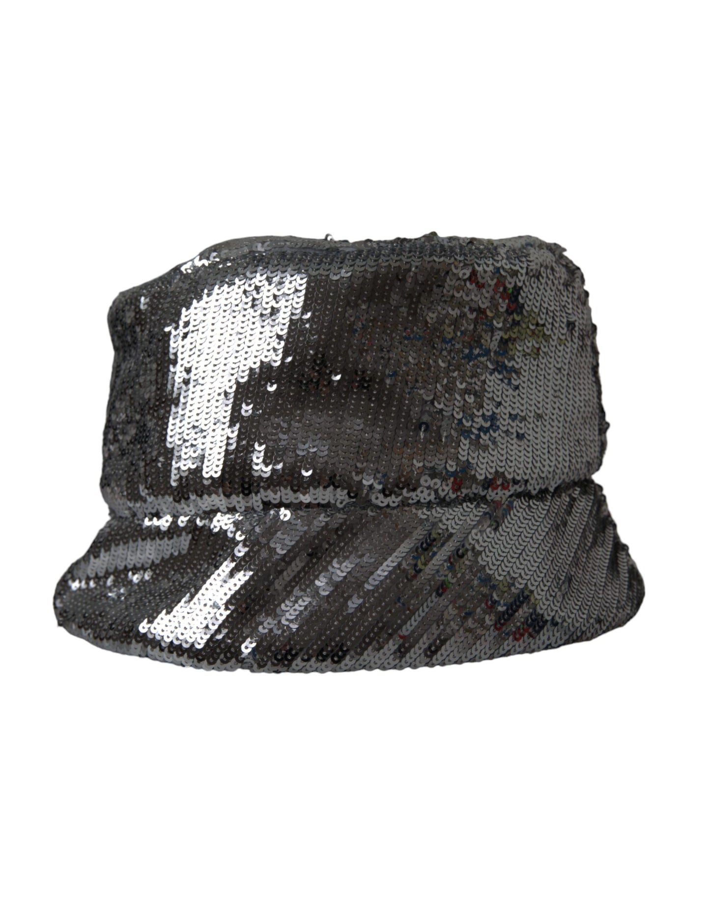 Silver Sequined Nylon Bucket Hat Men