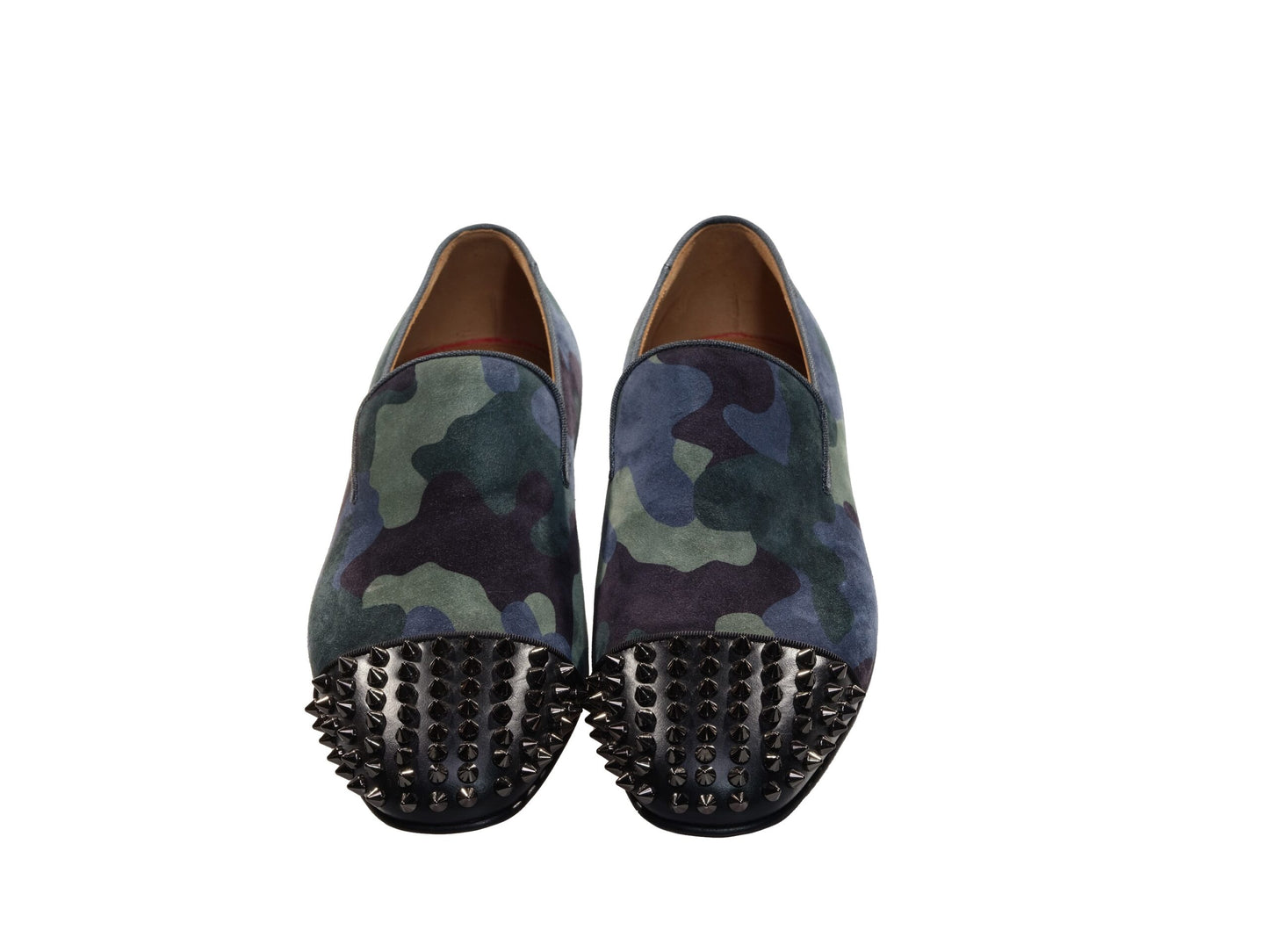 Spooky Flat Camouflage and Studded Slip On Shoes